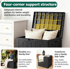 Outdoor Storage Box,30 Gallon Deck Box Outdoor Storage Bench Outside Waterproof Resin Storage Bench, Lockable Patio Cushions, Garden Tools Storage For Furniture, UV Resistant(Black)