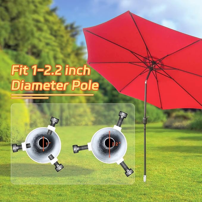 Umbrella Stand Outdoor Base, Heavy Duty Beach Umbrella Sand Anchor 17 Inches Metal No Dig Ground Umbrella Holder, Christmas Tree Stand Base（White）