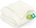 Utopia Bedding Fleece Blanket Queen Size Ivory 300GSM Luxury Fuzzy Soft Anti-Static Microfiber Bed Blanket (90x90 Inch)