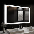 ISKM Framed LED Mirror for Bathroom 48"x28", Dimmable LED Bathroom Mirror with Lights, Anti-Fog, Front and Backlit Lighted Mirror 3-Colors, Shatterproof, Memory Function