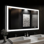 ISKM Framed LED Mirror for Bathroom 48"x28", Dimmable LED Bathroom Mirror with Lights, Anti-Fog, Front and Backlit Lighted Mirror 3-Colors, Shatterproof, Memory Function