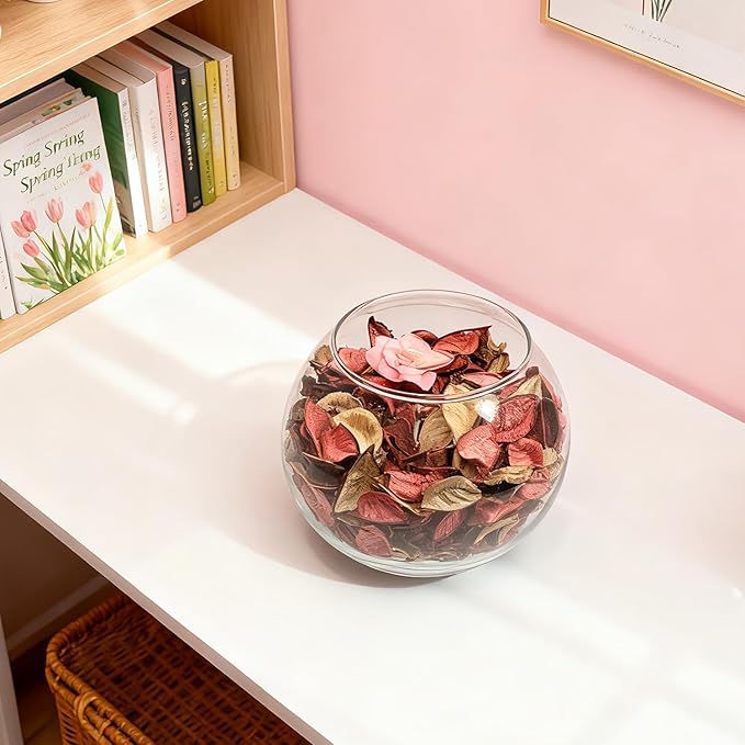 Spring Potpourri,Rose Scented Potpourri Bowl Filler, Valentine's Day Decorative Dried Flower, Pink Bathroom Vase Decor(10.5 oz/2 Packs)