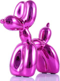 Glossy Balloon Dog Statue Home Decor Modern Art Funky Statues for Coffee Table and Kitchen Figurines Living Room Decor Trendy Color Scheme Room Decor Aesthetic (6.6*6.6*2.8inch, Rose red)