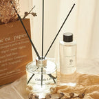 Chloefu LAN Lavender Reéd Diffuser Refill 200ml/6.76 fl oz Natural Essential Lavender Scented Oil - Best for Aromatherapy, SPA and Home, 0% Alcohol, Fresh & Long Lasting, Free Set of Diffuser Sticks