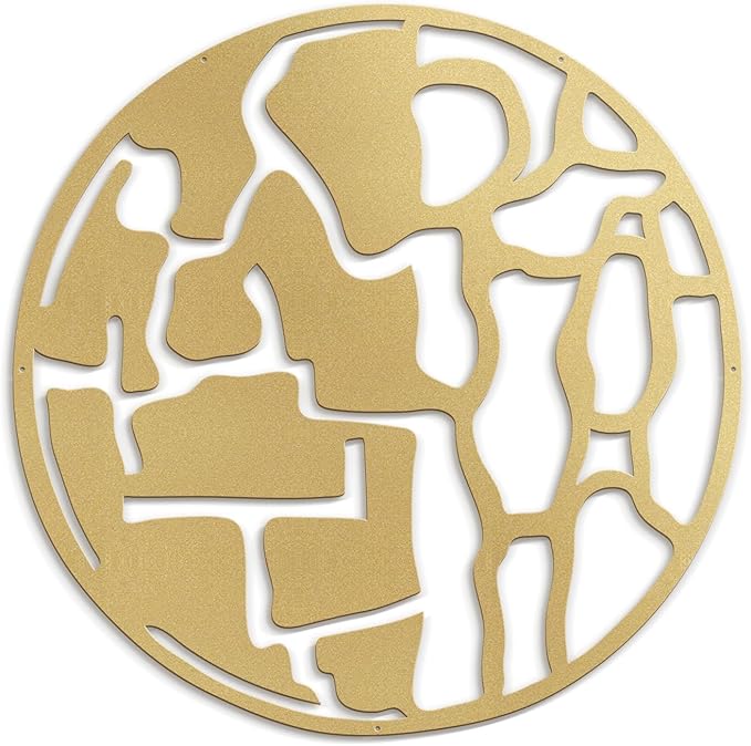 SIGNLEADER Metal Wall Art Decor Abstract Circle Shapes Minimalist Modern Abstract Wall Sculpture Hangings Home Decoration for Living Room, Bedroom, Bathroom, Kitchen, Outdoor - 36" Gold