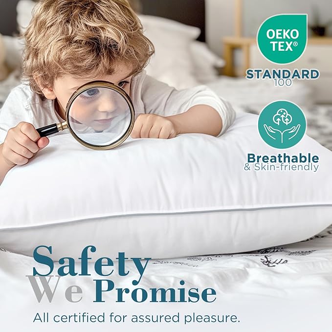 viewstar Bed Pillows King Sizes Set of 2, Hotel Quality Cooling Down Alternative Pillows for Side, Back, or Stomach Sleepers, Firm