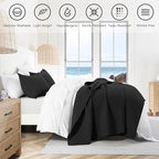 HORIMOTE HOME Quilt Set Queen Size, Black Bedspread with Clouds Pattern, Soft Coverlet Set Lightweight Microfiber Quilted Bedspread for All Season, Includes 1 Quilt and 2 Pillow Shams