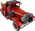 12'' Iron Classic Red Truck Pick-up Model Collectible Vehicle Decoration, Metal Christmas Decor, Unique Blend of Vintage, Rustic, Farmhouse Truck for Table Top (B)