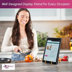 Plate Stands for Display-2 Pack 4 Inch Gold Metal- Book Holder & Book Stand for Table, Racks-Trendy & Sturdy Display Stand for Decorative Art Plate, Tablets-Picture Stand for Party Decor