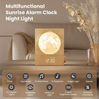 Sunrise Alarm Clocks for Heavy Sleepers,Rotatable Moon Light with Gentle Wake-Up,Clock Night Lamp for Bedrooms - Snooze,10 Light Effects,10 Nature Sounds,15 Ringtones for Adults,Kids,Nursery