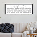 Surfapans Bible Verse Wall Decor Love The Lord Your God sign 32"×12" Christian Scripture Faith Deuteronomy 6:5-7,9 Religious Baptism Large Family Plaque Horizontal Wood Framed Hanging Art (Black)