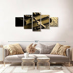 Elephant Stock Bible And Cross Wall Art Multi Piece Canvas - 5 Panel Christian Pictures Decor - Digital Design Canvas Print - Christian Wall Decor - 68" X 30"