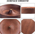 Incense Holder,Black Walnut Hand - Crafted Round Burner for Sticks with Ash Catcher,Perfect for Relaxation at Home, Yoga,Spa & as a Gift