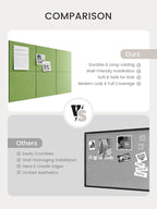 Bumusty Large Cork Board 36" x 24" Alternative - 6 Pack Felt Wall Tiles with 40 Safe Removable Adhesive Tabs, 30 Pushpins, Cork Boards for Walls Pin Board Bulletin Board Office Decor (Kelly Green)
