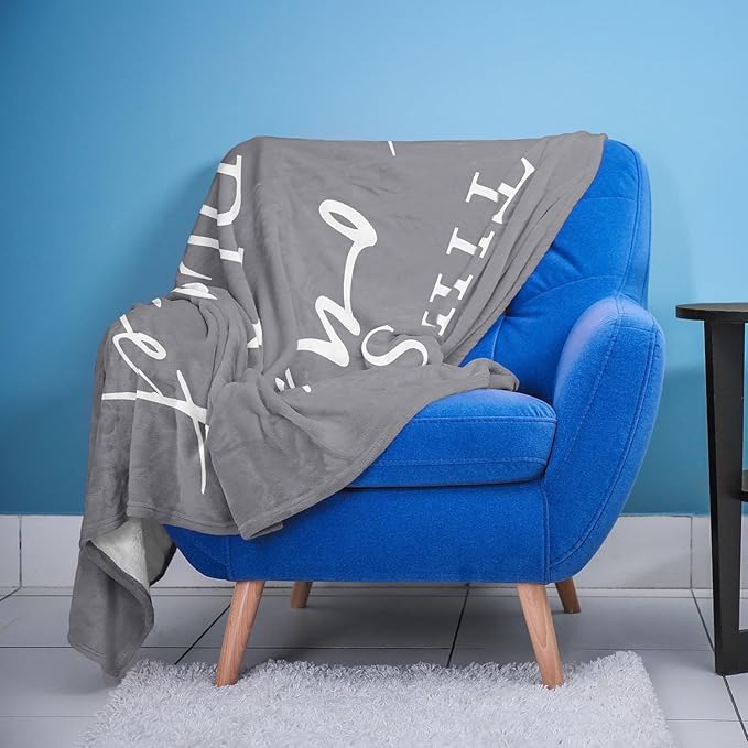 Pubrave Gifts for Her/Him/Girlfriend/Boyfriend/Wife/Husband, Anniversary Christmas Wedding Engagement Gifts for Couples/Women/Men, Romantic Couple Cuddling Blanket Grey 60x50in