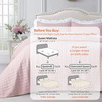 KASENTEX Queen XL Quilt Set 98"x98" – Soft Washed 3-Layer Lightweight Bedspread, Minimalist Nordic Design, All-Season Spring & Summer Quilt Set (1 Quilt + 2 Pillow Shams), Blush Pink