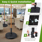 Tangkula Umbrella Base, 31 lbs Capacity Heavy-Duty Patio Outdoor Round Umbrella Stand for 9 ft Umbrella, Fit for 1.5-1.9 inches Table Market Offset Pool Umbrella, Weighted Umbrella Base