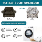 KRFOONN 2 Piece Chair Covers Printed Sofa Covers Couch Covers Washable Armchair Sofa Couch Slipcover Furniture Protector with Elastic Bottom for Living Room (Armchair, Color34), Small