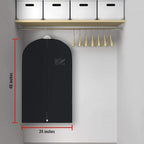 PLX Black Garment Bags for Hanging Clothes, Men Suit Bag for Travel and Clothing Storage of Women Dresses, Shirts, Fur Coats, Dance Costumes Suit Cover - Closet Storage Long Garment Bags w/Zipper