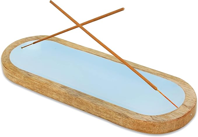 Raajsee Hand Painted Incense Holder,Wooden Incense Burner,Ash Catcher, Incense Tray 11x4x1.5 Inches, Best for Home Fragrance-Aesthetic Room Décor