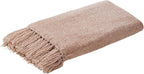 Light Taupe Chenille Throw Blanket for Couch Bed，Soft Cozy Throw Blanket with Handmade Fringe, Decorative Blanket for Sofa Chair Living Room for Gift (Light Taupe,60 x 80)