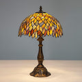 Tiffany Style Table Lamp Vintage Stained Glass Desk Lamp Mable Gradient Green Wisteria Bedside Reading Light Decor Bedroom Living Room Home Office D12 xH18