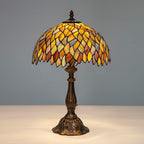 Tiffany Style Table Lamp Vintage Stained Glass Desk Lamp Mable Gradient Green Wisteria Bedside Reading Light Decor Bedroom Living Room Home Office D12 xH18