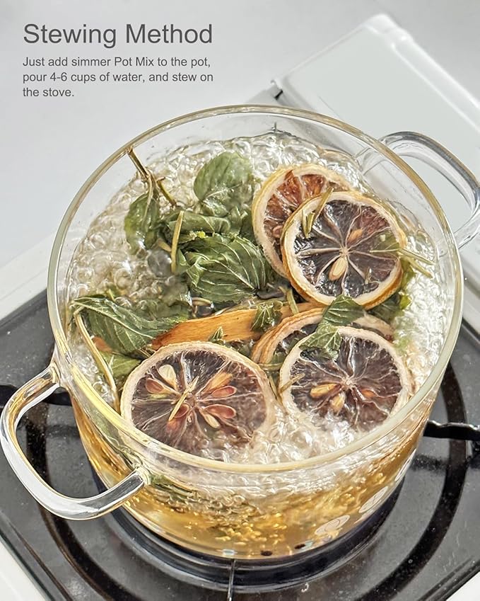 Spring Potpourri Simmering, Simmer Pot Mix Dried Lemon Slices, Rosemary, Peppercorn, Palo Santo, Black Obsidian - Stovetop Potpourri Hostess Gift(Ultimate Energy Cleanse)