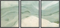 MUDECOR Framed Wall Art Print Set Pastel Waves Blue and White Tones Illustrations Modern Art Boho Decorative Colorful Chic for Living Room, Bedroom, Office - 16"x24"x3 Black