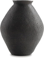 Signature Design by Ashley Hannela 17" Modern Distressed Polyresin Vase, Antique Brown