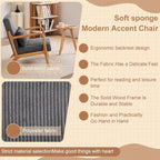 KEIKI Mid-Century Modern Upholstered Accent Chair with End Table, Lounge Chair Combo