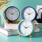 4 inches Super Silent Alarm Clock, Cream Green Beep Wake Round Alarm Clock with Night Light,Battery Operated,Easy Set Entry Lux Stylefor Desk, Bedroom and Home Decoration