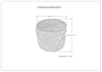 SIMPLIHOME Edgeley Round Pouf - 18 inch Wide Handwoven Jute and Cotton Ottoman in Grey and Natural, Boho-Style Footstool or Extra Seating for Living Room, Bedroom, or Kids Room, Assembled