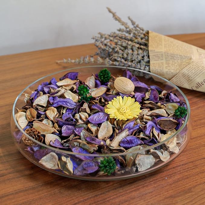 Qingbei Rina Spring Potpourri Bags, Purple Decorative Potpourri Bowl Filler, Lavender Scented Dried Flowers, Home Fragrance Sachet,2 Bags/8.4oz