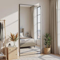 Full Length Mirror, 71"x28" Full Body Mirror, Oversized Floor Mirrors, Leaning Free Standing Mirrors, Hanging Mounted Large Mirrors for Bedroom Dressing Room, Cloakroom, Black