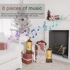 Christmas Snow Globe Lantern Crystal Glitter Lantern Features 8 Songs and 6-Hour Timer Function Ideal for Holiday Decorations and Gifts USB and Battery-Powered Snow Globe (Snowman Families)