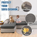 100% Waterproof Couch Cushion Covers, Replacement Sofa Cushion Covers, Stretch Individual Sofa Seat Cushion Slipcovers Furniture Protector for Kids Pets (2-Piece Loveseat Cushion Cover, Grey)