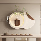 LED Sandstone Wall Decor, 3D Wall Art Sculpture, Simulated Green Plants, Glass Vase & Rabbit Statue, Remote Control 3 Color Light, for Living Room, Bedroom, Hallway(Light Coffee,41.4 * 23.6in)