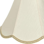 TOOTOO STAR Small Scalloped Lampshades,6" x 13" x 9.25" bell shaped Lampshade, handmade beige DIY Vintage lamp shades for Floor or Table Lamp