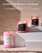M&SENSE Cherry Blossom Scented Spring Candle, 19.4oz 110 Hours Long Lasting Natural Soy Wax Stress Relief Aromatherapy Romantic Candle for Women & Bedroom Decor