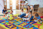 Booooom Jackson Kids Rug ABC Educational Rugs, 4'11x6'7'' Non-Slip Alphabet Carpet Preshool Rug for Kidsroom, Playroom, Daycare, School, Classroom, Yellow