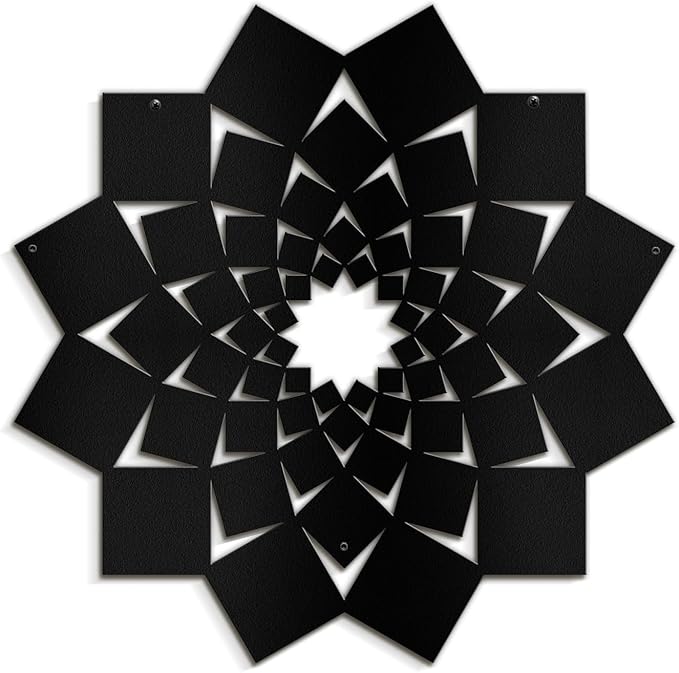 SIGNLEADER Metal Wall Art Decor Abstract Lotus Flower Minimalist Modern Abstract Wall Sculpture Hangings Home Decoration for Living Room, Bedroom, Bathroom, Kitchen, Outdoor - 30" Black