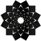SIGNLEADER Metal Wall Art Decor Abstract Lotus Flower Minimalist Modern Abstract Wall Sculpture Hangings Home Decoration for Living Room, Bedroom, Bathroom, Kitchen, Outdoor - 30" Black