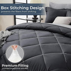 HEVUMYI Full Comforter Set - 7-Piece All Season Bed in a Bag Full, Ultra Soft Bedding Set with Comforter, Flat Sheet, Fitted Sheet, Pillowcases, Pillow Shams, Dark Grey & Light Grey