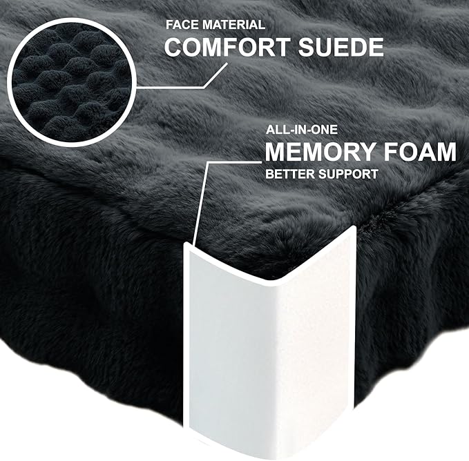 2 Pcs High Density Foam Floor Pillow - Upgraded Large Pillows Seating for Adults - Outdoor Floor Cushion with Soft Tufted Cover - Yoga Pillows for Sitting On Floor - 22 Inch Black