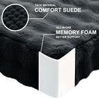 2 Pcs High Density Foam Floor Pillow - Upgraded Large Pillows Seating for Adults - Outdoor Floor Cushion with Soft Tufted Cover - Yoga Pillows for Sitting On Floor - 22 Inch Black