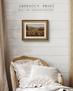 ARPEOTCY Vintage Gold Framed Wall Art Decor, 11x14 Inch Pumpkin Field Picture Artwork, Classical Farmhouse Fall Wall Art for Living Room Bedroom Study, Retro kitchen Autumn Decor Aesthetic