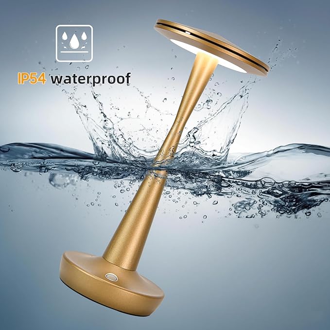 Cordless Table Lamp Rechargeable, 6000mAh Battery Operated Portable Table Light,Dimming LED Table Lamp for Restaurant/Patio/Outdoor (Bronze)