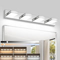 Bathroom Vanity Lighting Fixtures Over Mirror (4-Light, 30-Inch) Dimmable Modern LED Bathroom Wall Lighting Fixtures, Chrome ((3000K/3500K/4000K/5000K/6000K)