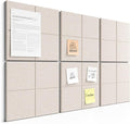 Bumusty Large Felt Bulletin Board, 36" x 24" Cork Board Alternative, 6-Pack Wall Tiles with 4-Compartment Design, 30 Push Pins, 40 Adhesive Tabs, Ideal for Office & Home Decor, Oatmeal